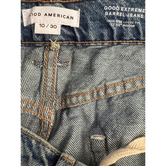 Good American Jeans Women's 10/30 Blue Good Extreme Barrel High Rise NWT - Picture 6 of 12